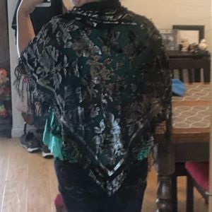 Embroidered silk scarf